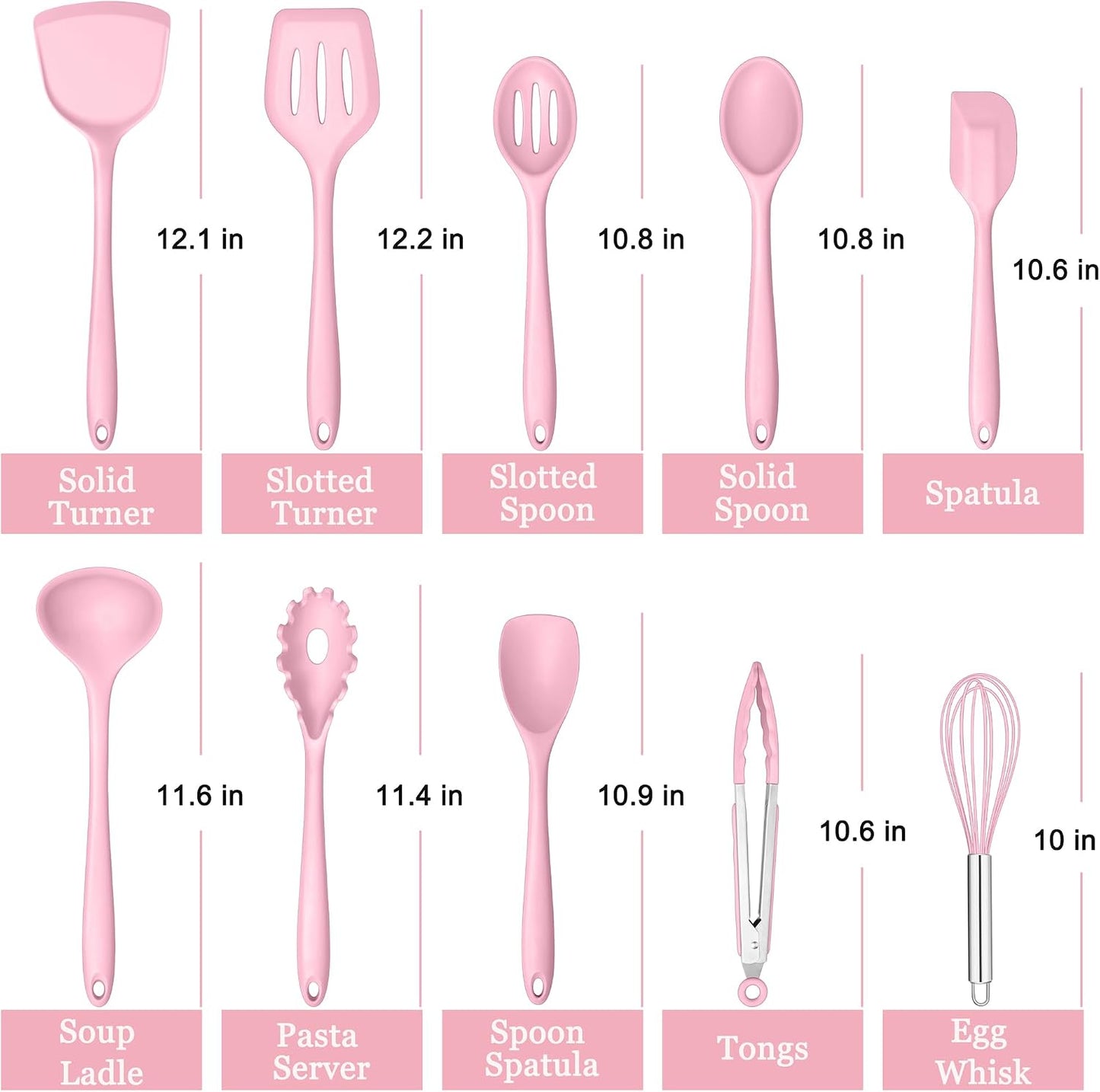 E-far 10 Pieces Silicone Cooking Utensils Set, Heat Resistant Kitchen Utensil Set for Nonstick Cookware, Kitchen Cooking Tools with Spatula, Spoon, Slotted Turner, Non-Toxic & Dishwasher Safe (Khaki)