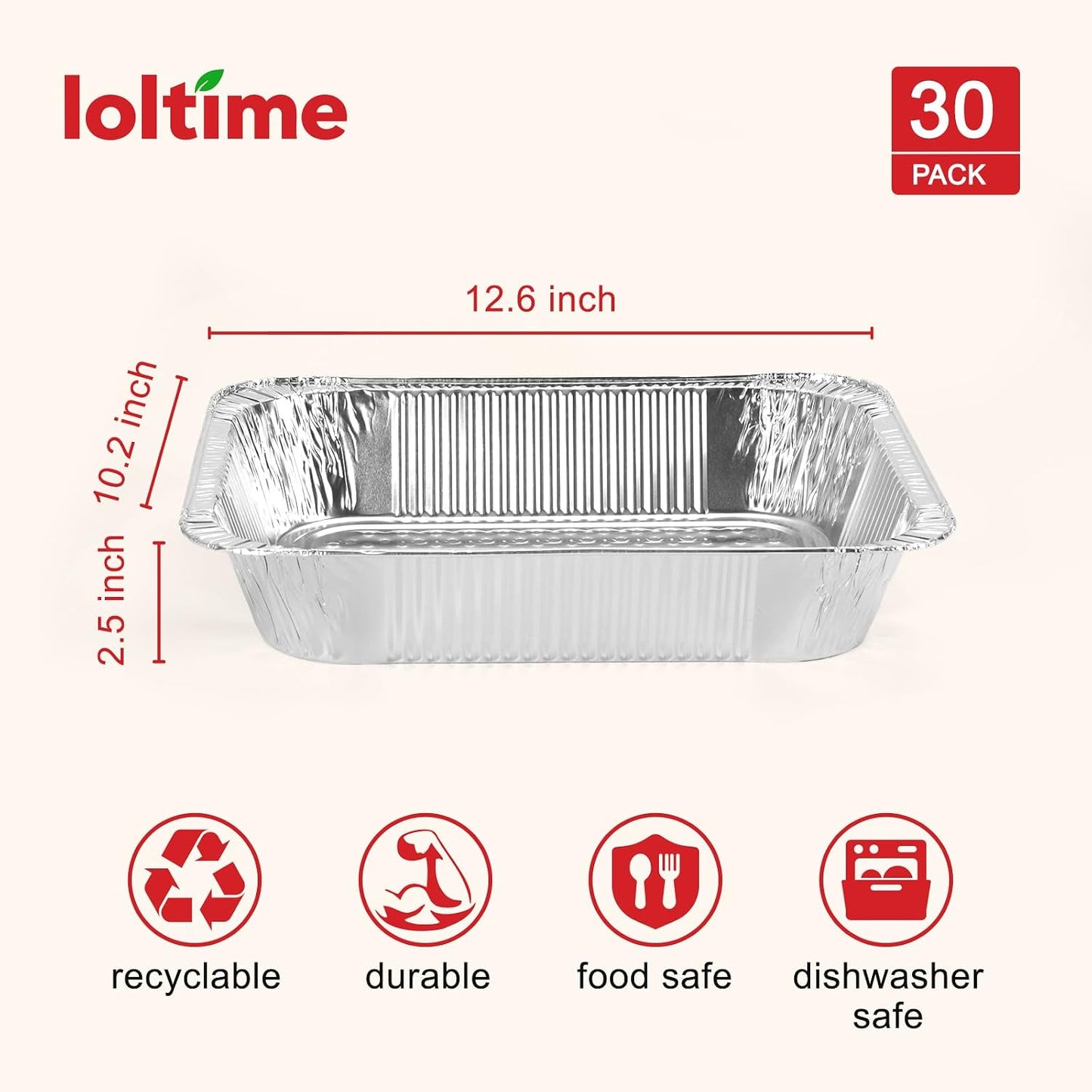 Aluminum Pans Disposable Half Size (25Pack with lids) – 9x13 Heavy Duty Foil Pans, Durable & Recyclable Baking Pans, Table Trays, Great for BBQ, PCooking, Roasting, Heating
