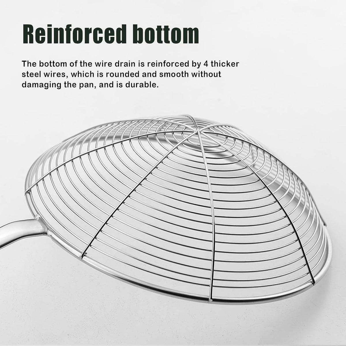 IQCWOOD Spider Strainer with Wood Handle - 5.5 Inch Fryer Scoop