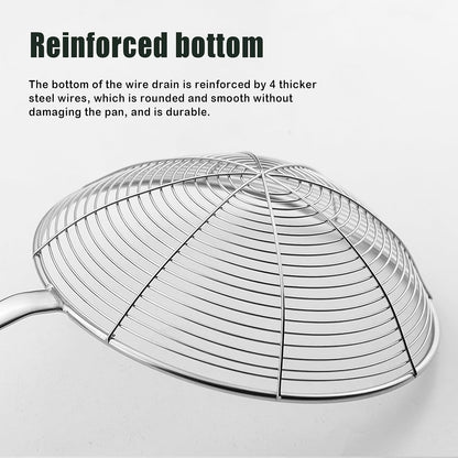 IQCWOOD Spider Strainer with Wood Handle - 5.5 Inch Fryer Scoop