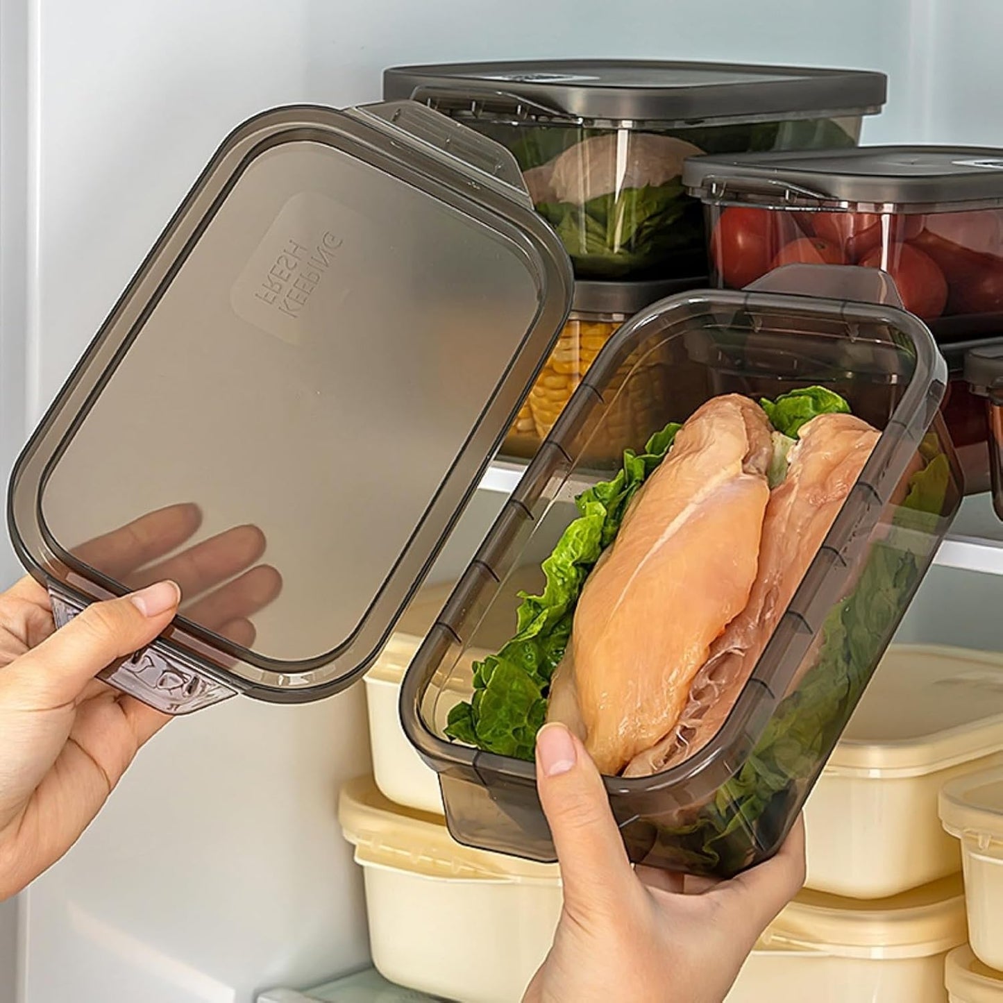 3-Pack Food Storage Containers with Lids, Reusable Bento Boxes, BPA Free, Stackable, Microwave/Dishwasher/Freezer Safe (300ml/10oz)