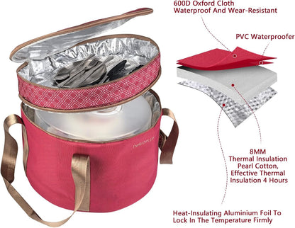 TMRIOPELP Tall Cake Carrier with Lid and Handle Insulated Cake Container Cake Transport Carrier Ideal for Pies Cupcakes and Pastries Perfect for Safe and Secure Cake Delivery (Red, 10 inch)