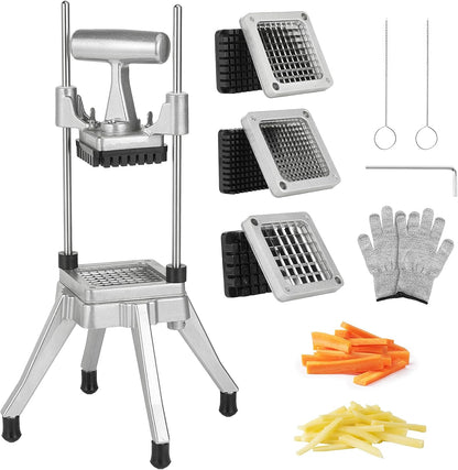 4-in-1 Commercial French Fry Cutter, 4-Blade Vegetable Chopper