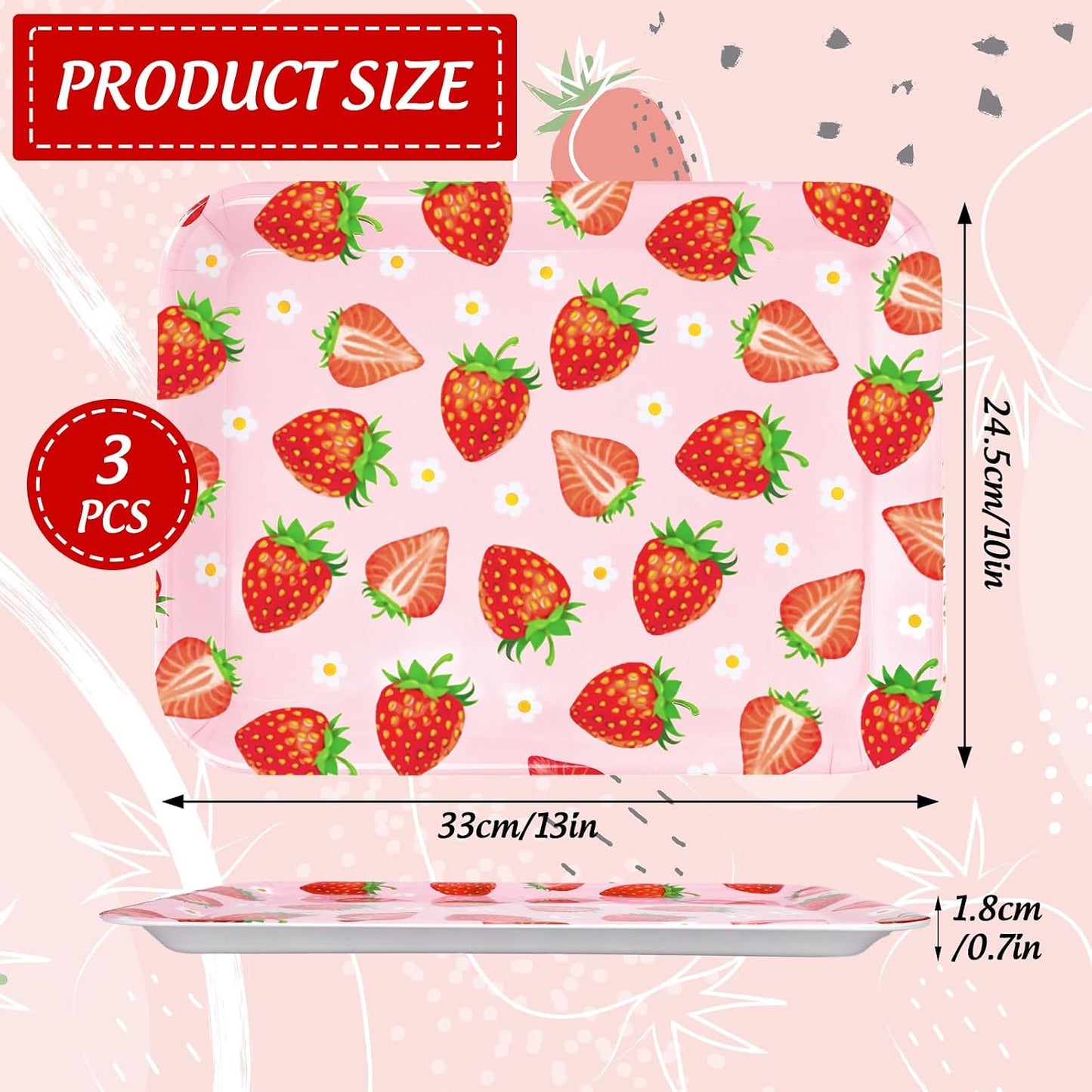 JarThenaAMCS 3Pcs Graduation Serving Trays 13 x 10 Inch Bachelor' s Hat Diploma Glitter Reusable Melamine Platter Congrats 2026 Grad Serving Dishes for Graduate Party Sharing Snacks Fruit Dessert