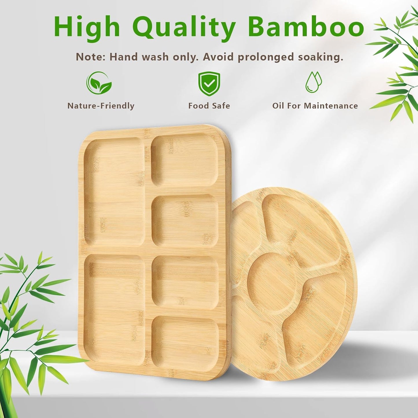 SAKAMOSH Charcuterie Board with Lid and Handle, Portable Travel Bamboo Cheese Board Set with Cheese Knife Set, Gift for Housewarming, Picnic, Gathering (15"x11" Board & 10" Round Board)
