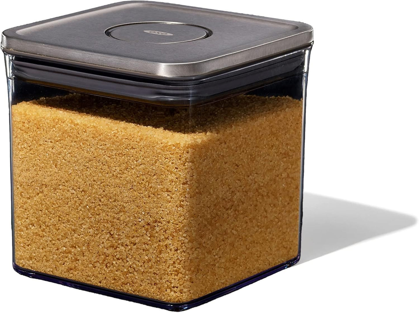 OXO Steel POP Container Big Medium Square - 4.4 Qt for Flour, Sugar and More,Grey