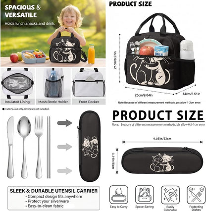 Highland Cow Backpack with Lunch Box Set for Kids Sunflower School Backpack for Girls Boys Back to School Bag Student Travel Backpacks Reusable Utensils Pen Case Water Bottle Bag 5PCS