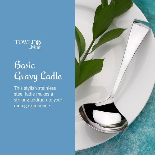 Towle Living Basic Serving Gravy LadleServing Utensil, Silverware