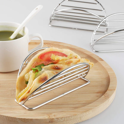 Taco Holders Stand Stainless Steel Taco Rack Tray Stand Up Holder Kitchen Set for Tortillas, Burritos, Parties & Restaurants (Taco Holder)