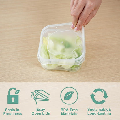 10 Pcs Meal Prep Containers, Reusable BPA Free Food Storage Containers with Lids, 12 oz Square Freezer Storage Boxes, Plastic Food Storage Container for Kitchen（12 x 12cm）