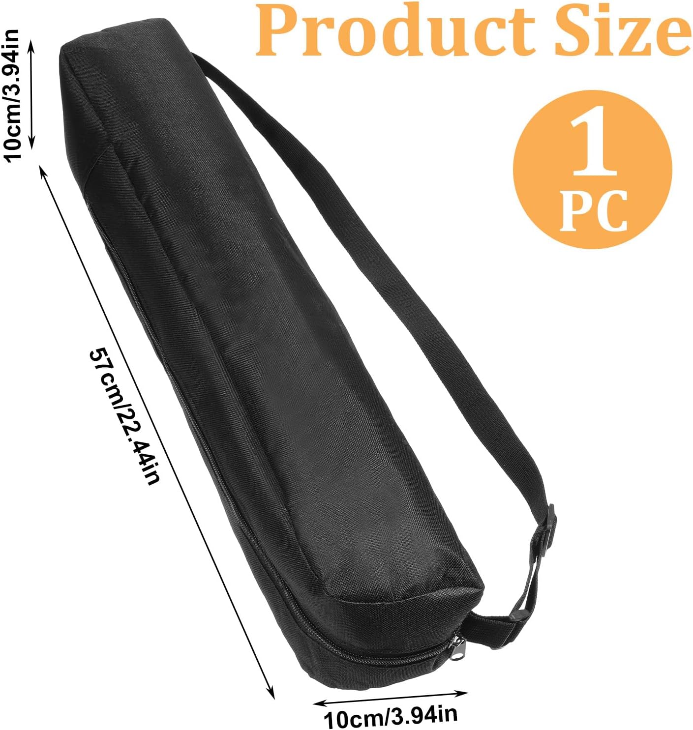 Larrel Grill Utensil Storage Bag, Sturdy Grill Tool Bag with Handle 22.44 x 3.94in/57 x 10cm Portable Black BBQ Utensil Storage for Camping and Hiking BBQ