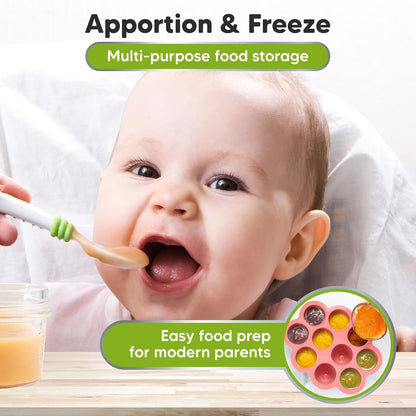 KeaBabies Silicone Food Freezer Trays with Lid, 2oz x 10 Pods Baby Food Storage Containers, Easy Puree Meal Prep, Breast Milk Silicone Freezer Molds, Dishwasher, Microwave Safe, BPA-Free (Slate)