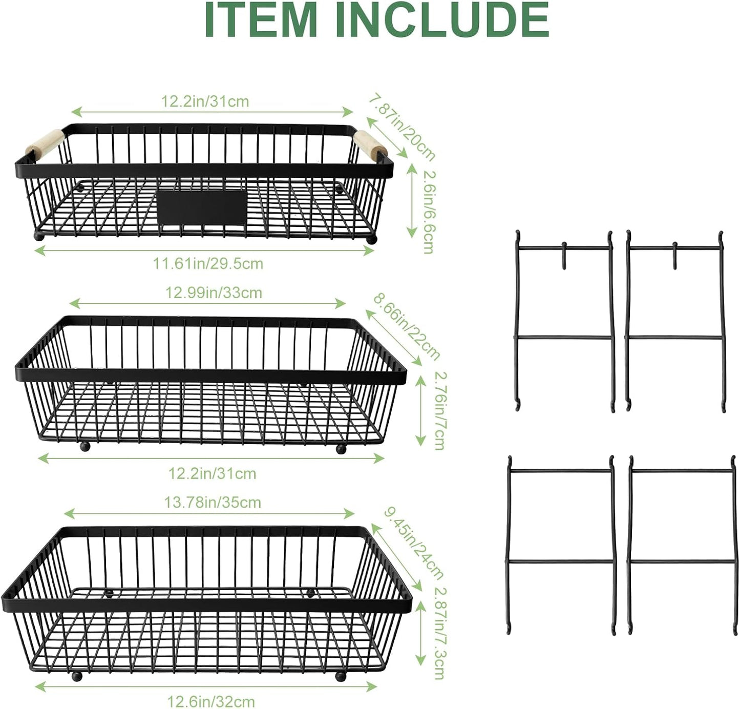Fruit Basket Bowl 2 Tier Detachable with 2 Banana Hangers, Fruit Stand Holder for Kitchen Countertop, Metal Wire Vegetable Storage Organizer, for Bread Snack Veggies Produce, Black