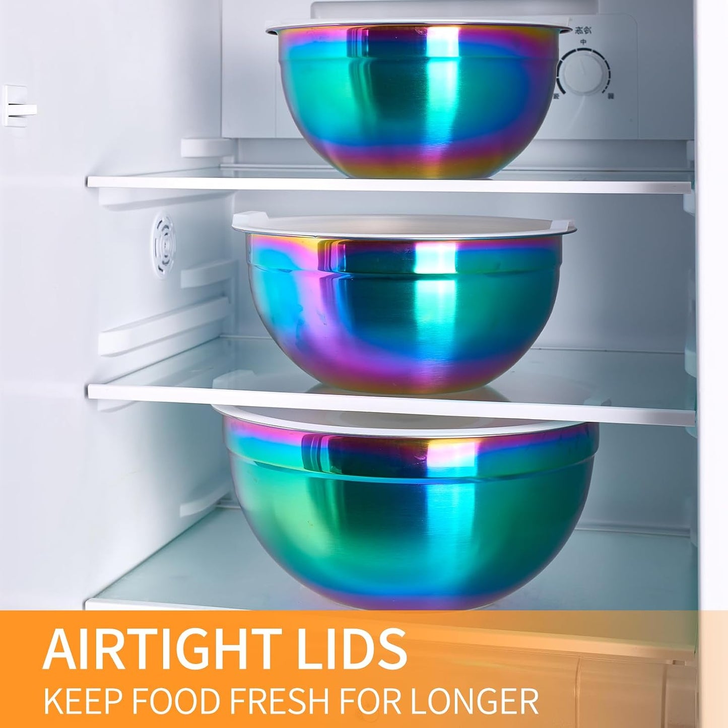 Pink Mixing Bowls with Airtight Lids, Stainless Steel Nesting Mixing Bowls Set of 7, Ideal for Baking, Prepping and Serving Food, Size 7, 3.6, 2.7, 2.1, 1.5, 1.1,0.8 QT, Stackable Design