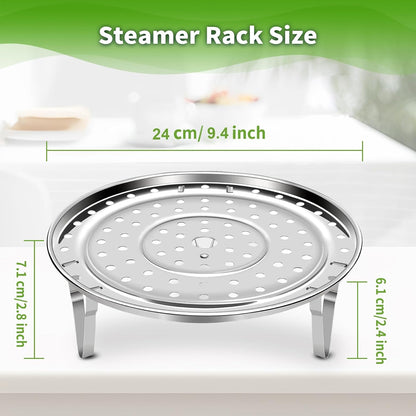 Steamer Rack for Cooking,Stainless Steel Steaming Rack,Steam Tray with Removable Legs for Instant Pressure Cooker Multi-functional Steamer Basket(Silver - 22cm)