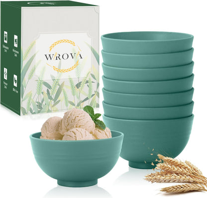 Wheat Straw Bowl Sets,8 PCS Unbreakable Cereal Bowl 26 OZ,Microwave and Dishwasher Safe Bowls,Bowl Sets for Camping and Picnic BPA Free Colorful Salad Bowls for Serving Soup,Oatmeal and Fruit Etc…