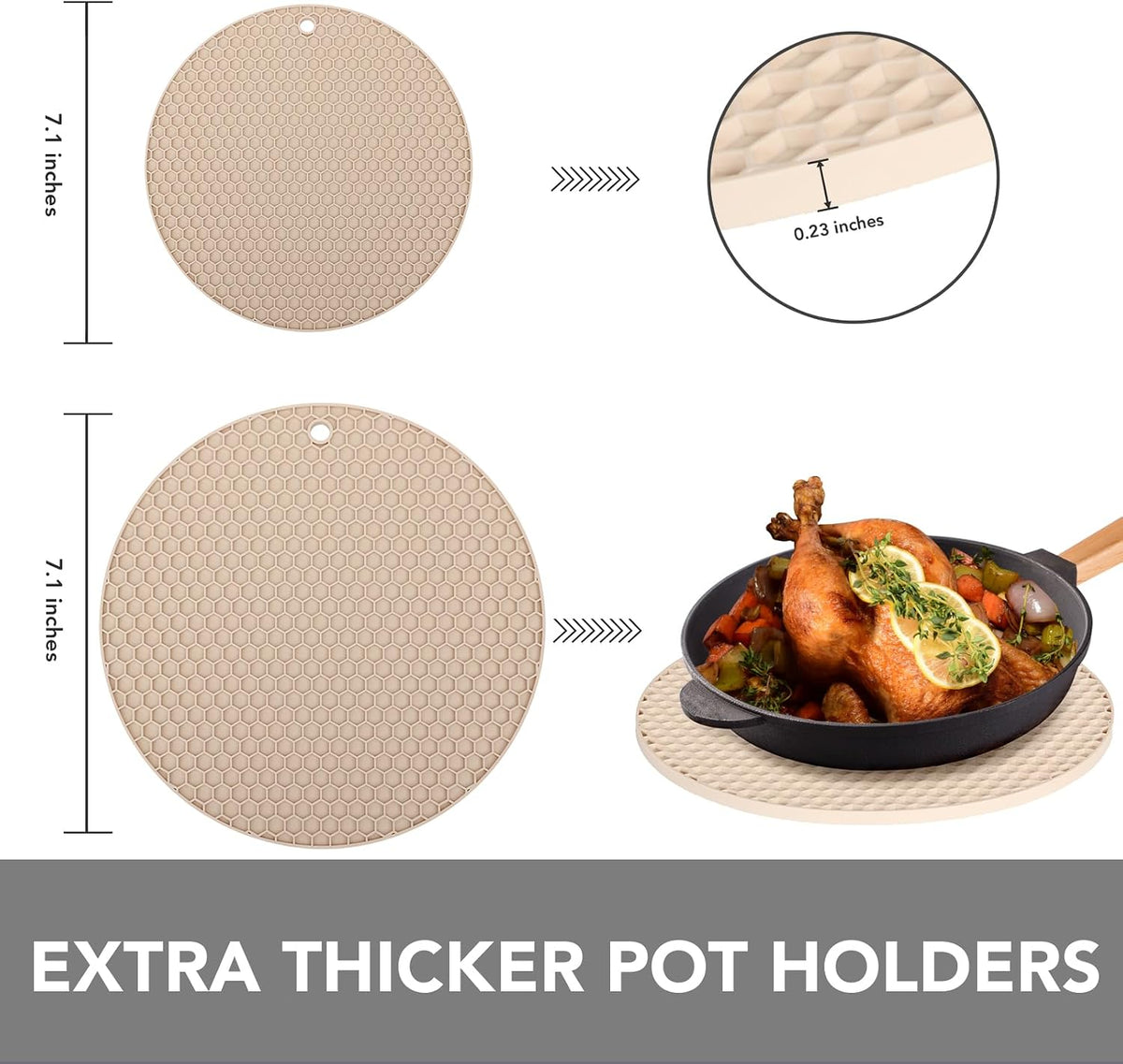 Joyhalo 4 Pack Trivets for Hot Dishes
