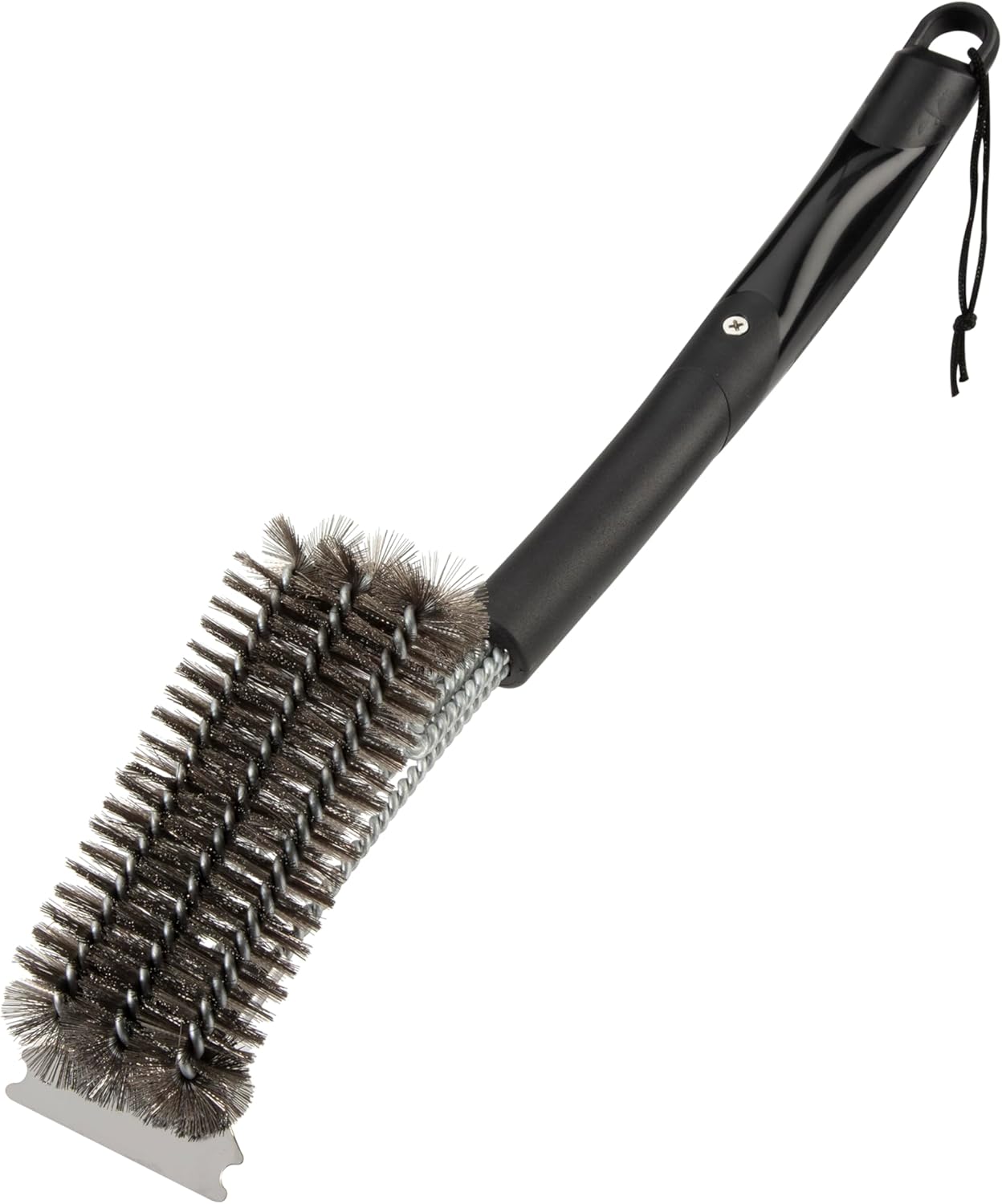 Cuisinart Stainless Steel 16.5" Long Handle Grill Cleaner Brush and Scraper for BBQ, Griddle, Grills, Cookout Tool, Grill Brush for Outdoor Grills BBQ Accessories