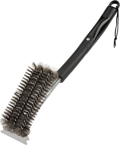 Cuisinart Stainless Steel 16.5" Long Handle Grill Cleaner Brush and Scraper for BBQ, Griddle, Grills, Cookout Tool, Grill Brush for Outdoor Grills BBQ Accessories