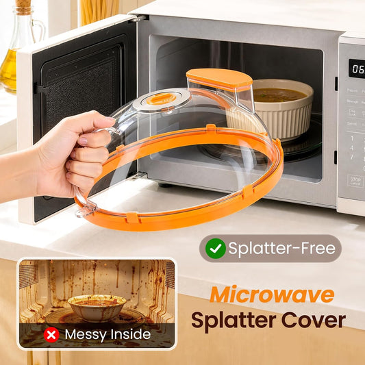 Microwave Splatter Cover for Food with Water Steamer 10inch, Food-Grade