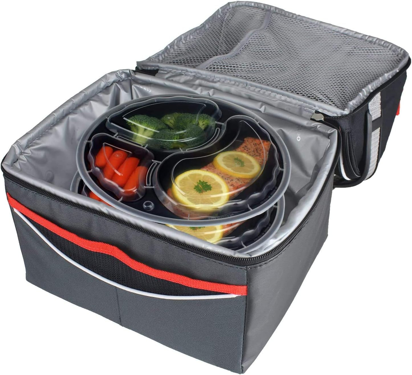 50pcs 48oz Meal Prep Round Containers 3 Compartment w/Lids Food Storage 25 set