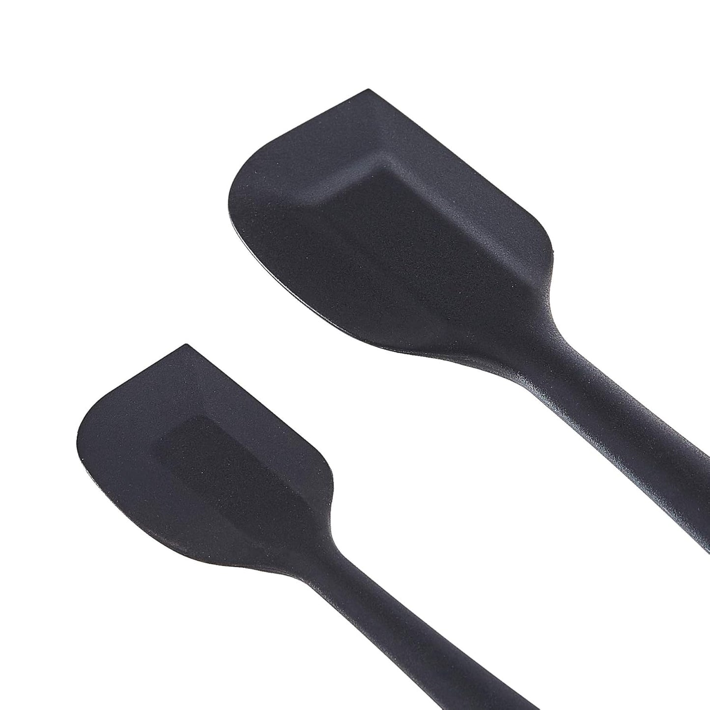 Amazon Basics Non-Stick Heat Resistant Silicone Spatula Set, Dishwasher Safe, BPA Free, Food Grade, 2 Small & 2 Large, Black, Pack of 4
