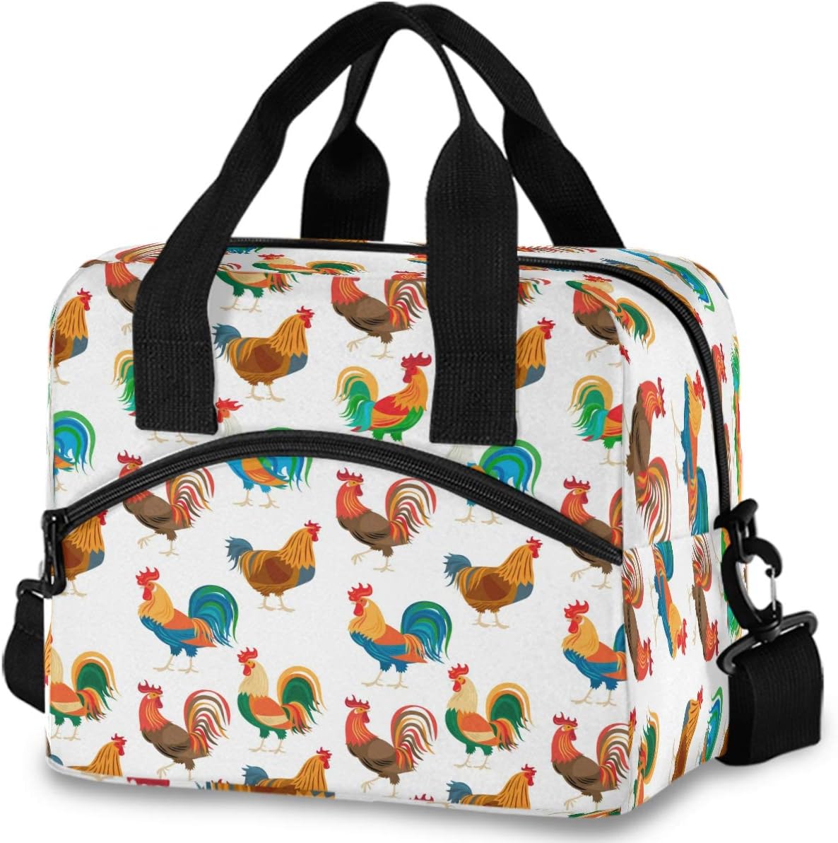 Colorful Leopard Insulated Lunch Bag Rainbow Animals Skin Print Reusable Cooler Lunch Tote Box with Shoulder Strap for Work Picnic School Beach