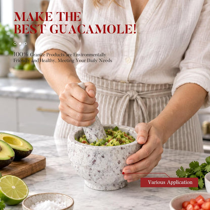 Koville Luxury Marble Mortar and Pestle Set, 7"-4cups Grinder Bowl for Guacamole, Salsa, Pill Crusher, Spice, Herb, Garlic, Nut, Heavy Duty Grinder for Kitchen