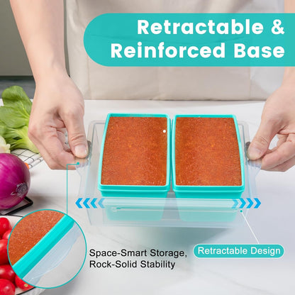 Gemice 1-Cup Silicone Freezer Molds with Lids, Individual 4-Pack Portion Soup Cubes Freezer Trays for Food Storage, Oven & Dishwasher Safe, BPA-Free, Silicone Freezer Containers for Meal Prep