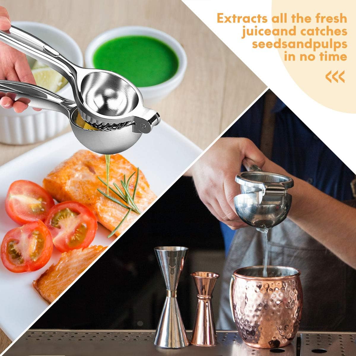8.7" Lemon Squeezer Combo, Manual Citrus Juicer for Limes & Lemons