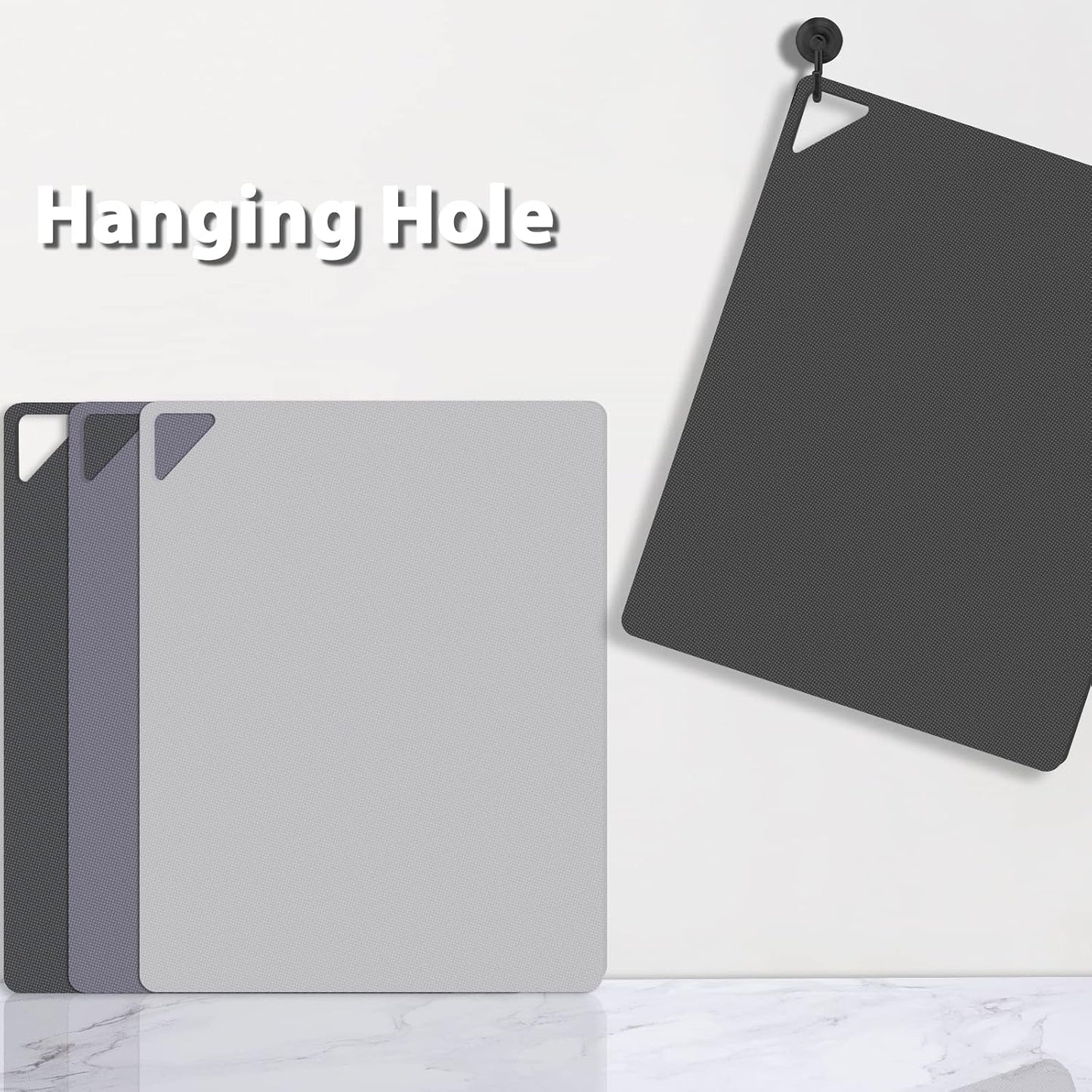 WK Small Flexible Plastic Cutting Boards for Kitchen Set of 3, Non Slip Cutting Mats for Meat, Mini Cutting Board Mats, BPA Free, Dishwasher Safe, 7.3x11.5"