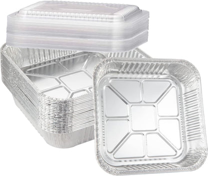 Waytiffer 25pack- 8 x 8 Aluminum foil Pans Disposable Heavy Duty Square baking Cake Pan, Cooking Tins Homemade Breads Oven Pans,Foil Pan, Baking pan Roasting