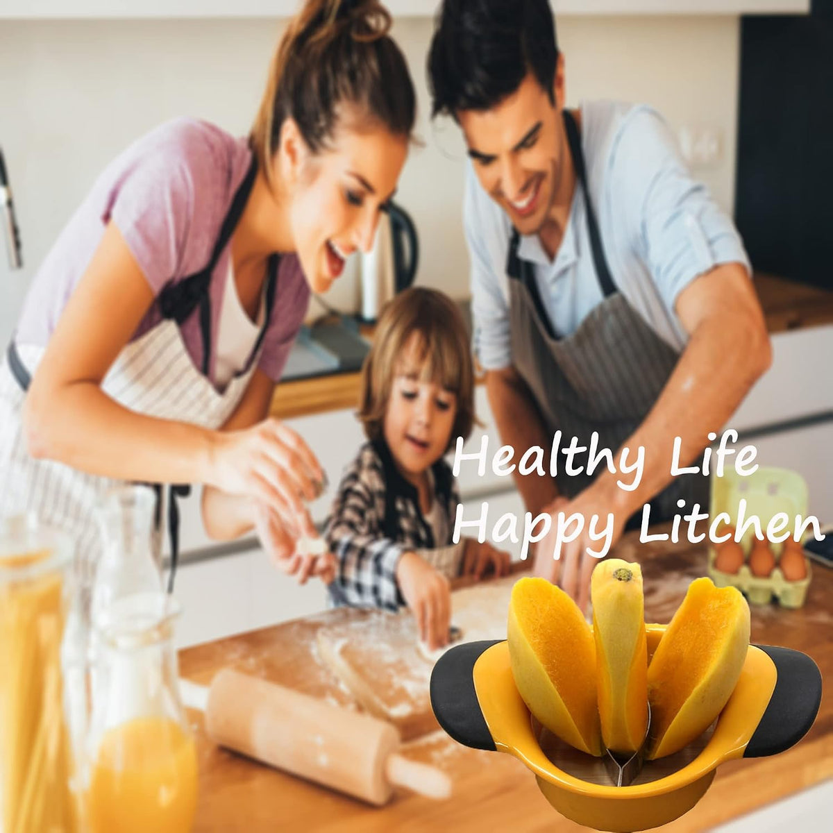 Mango Slicer, Mango Cutter with Stainless Steel Blade