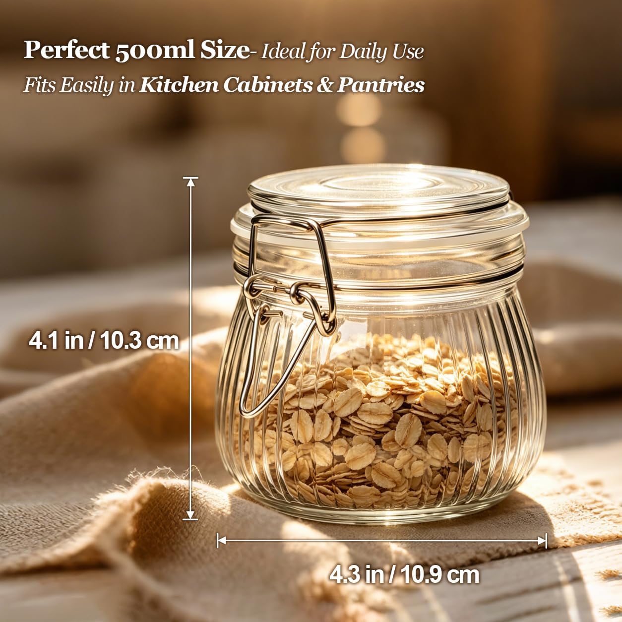 ComSaf Glass Pantry Jars with Airtight Lids 0.7 Gallon 2 Pack Wide Mouth | Flour sugar rice, Sourdough pickling, Pantry organization, Scoop included, Baking supplies, Bulk food storage, Large capacity