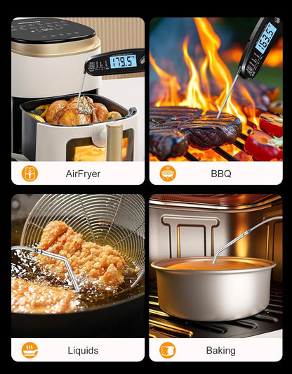Instant Read Meat Thermometer Digital for Cooking with Dual Probe