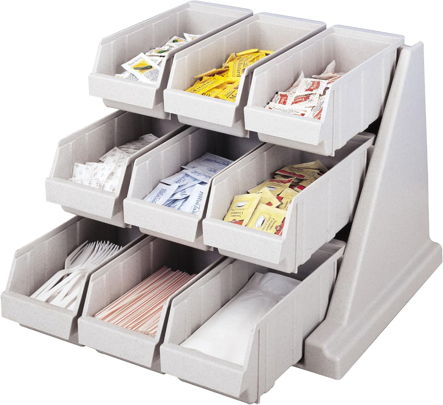 Cambro Versa - Self Serve Condiment and Utensil Bin - 12 Storage Bins - Ideal for food and coffee condiments (Black)