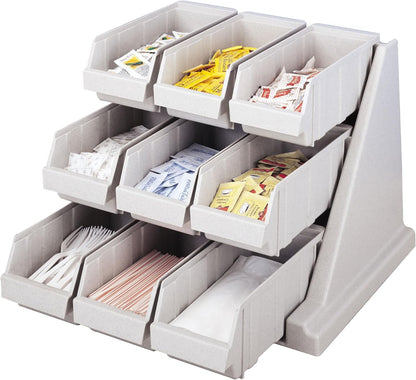 Cambro Versa - Self Serve Condiment and Utensil Bin - 12 Storage Bins - Ideal for food and coffee condiments (Black)