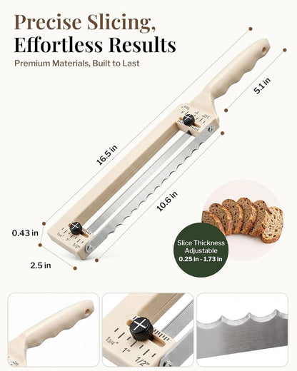 Adjustable Bread Knife, Ambidextrous Design Bread Slicer for Homemade Bread