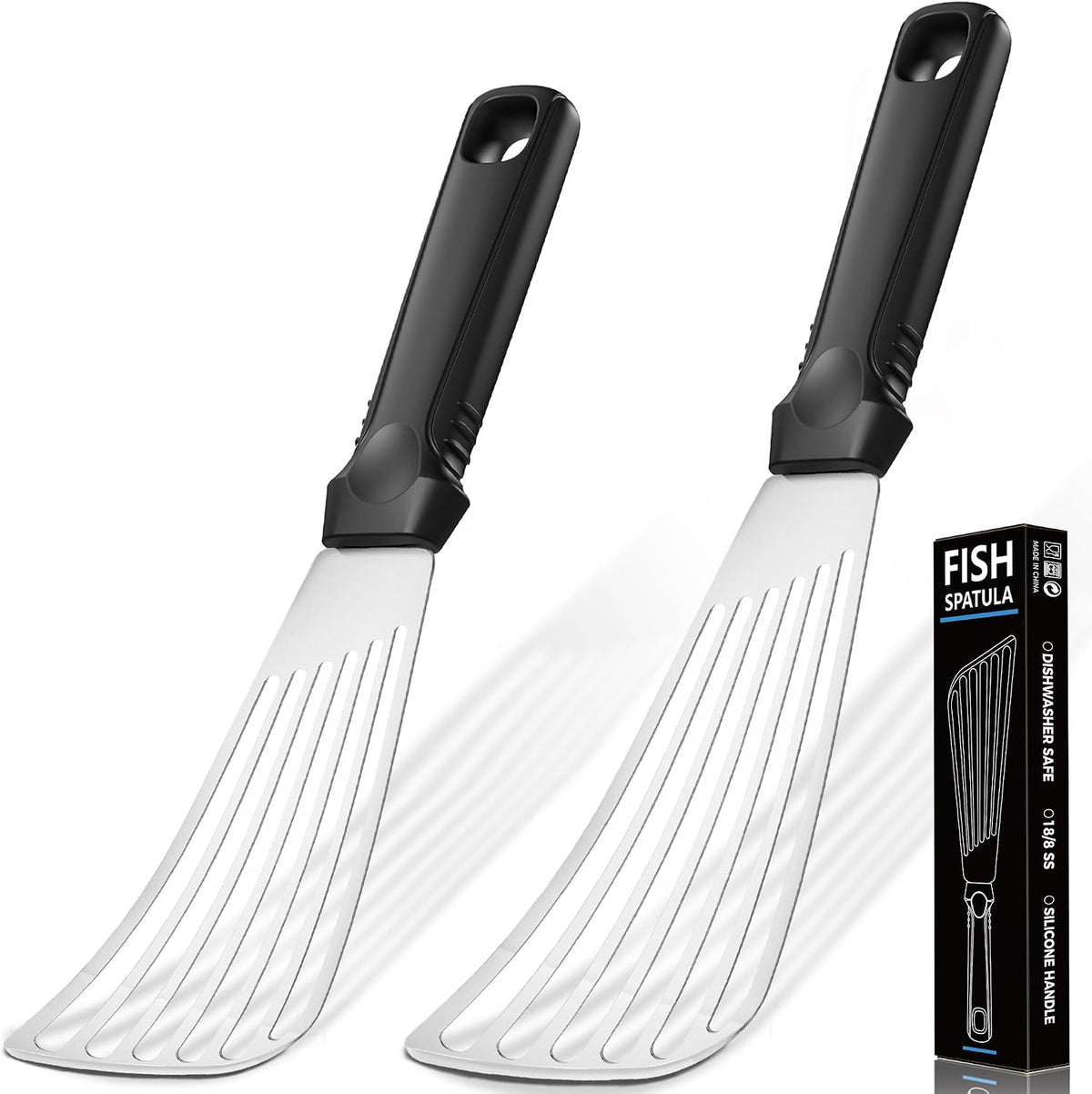 12.5-in Fish Spatula, 18/8 Stainless Steel Flexible Thin Edge Turner