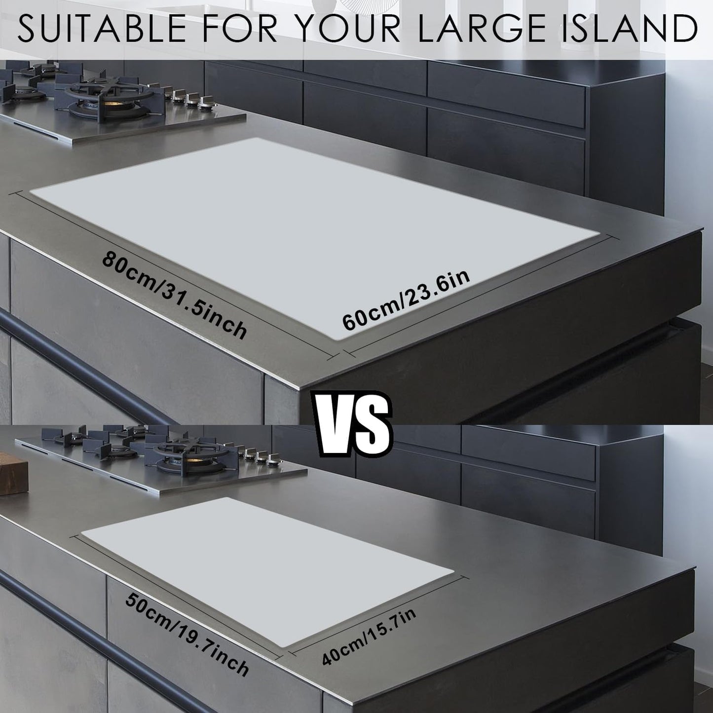 Extra Large Silicone Mat, 31.5x23.6 Inch Heat Resistant Mat for Kitchen Counter, Non Stick Silicone Baking Mat for Dough and Pastry, Thick Silicone placement Countertop Protector, Black countertop mat