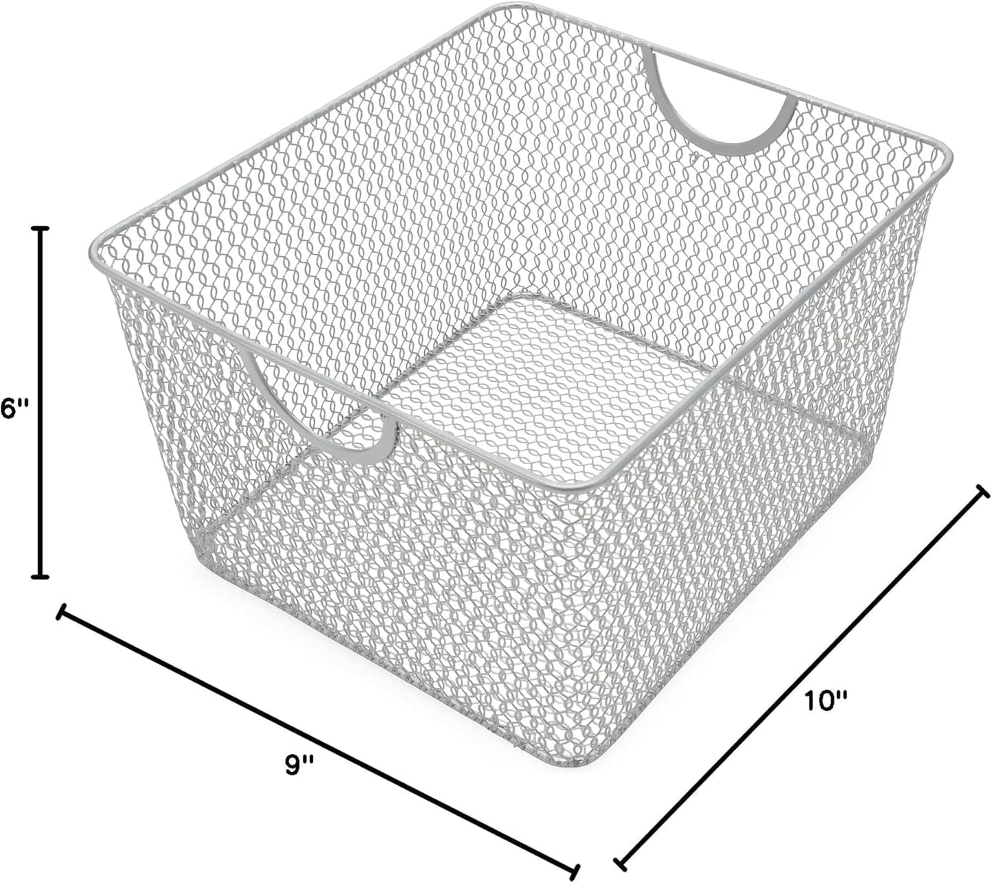 YBM HOME Kitchen Pantry Organizer Wire Basket for Shelves, Cabinets, Pantry, Countertop, Mesh Open Storage Bin Metal Basket for Organizing Food Supplies 12 x 7.8 x 5.8