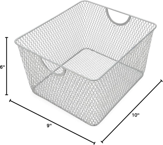 YBM HOME Kitchen Pantry Organizer Wire Basket for Shelves, Cabinets, Pantry, Countertop, Mesh Open Storage Bin Metal Basket for Organizing Food Supplies 12 x 7.8 x 5.8