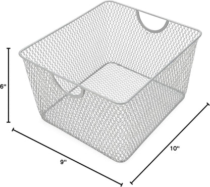 YBM HOME Kitchen Pantry Organizer Wire Basket for Shelves, Cabinets, Pantry, Countertop, Mesh Open Storage Bin Metal Basket for Organizing Food Supplies 12 x 7.8 x 5.8
