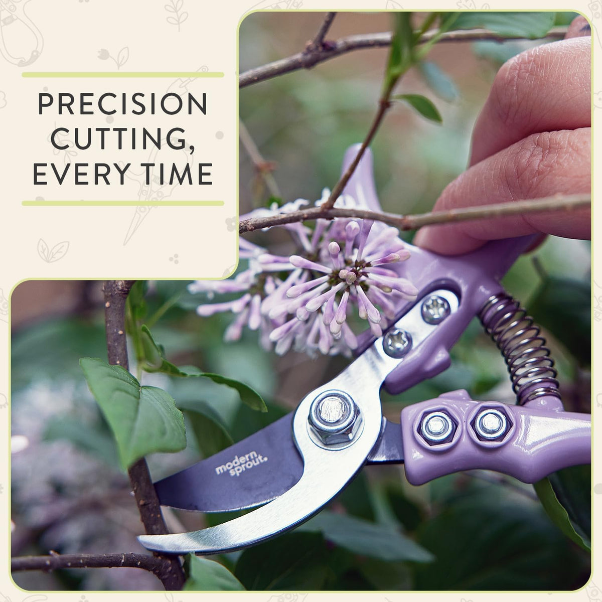 Modern Sprout Hand Pruners+Shears Set w/Blister - Gardening Tools - Sage
