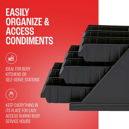 Cambro Versa - Self Serve Condiment and Utensil Bin - 12 Storage Bins - Ideal for food and coffee condiments (Black)