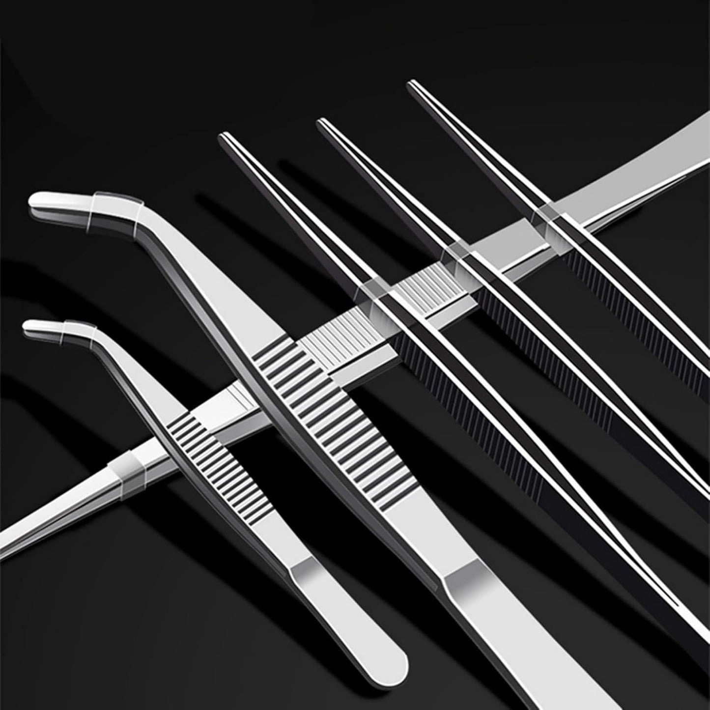 2-Pack 12-Inch BBQ Kitchen Tweezers Tongs, Extra-Long Stainless Steel Cooking Tweezers Dishwasher Safe for Grilling, Baking & Food Prep (12Inch BBQ Tongs)