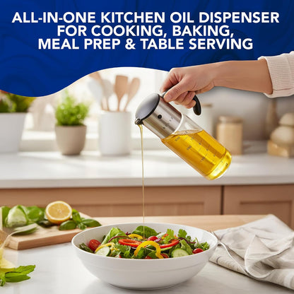 Large Glass Olive Oil Dispenser, Salad Dressing Container, Soy Sauce Bottle