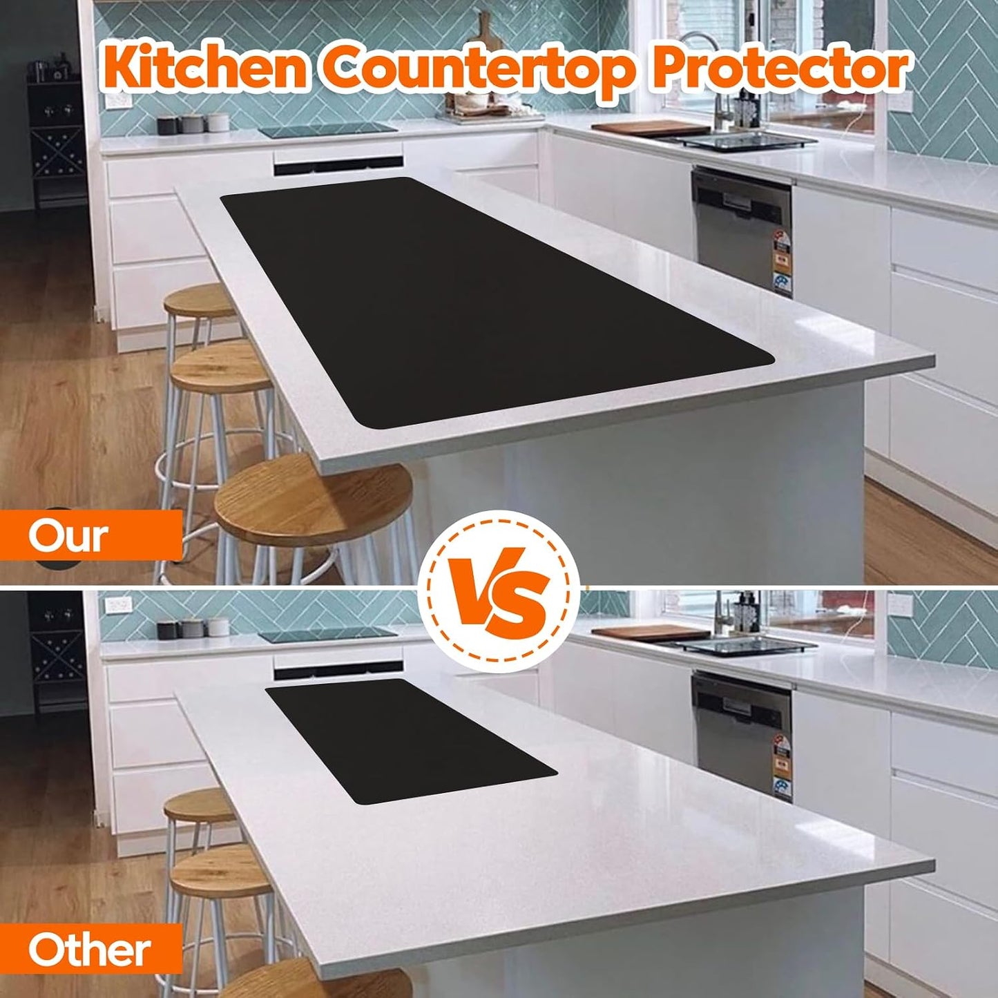 Extra Large Silicone Mat, 84”x24” Heat Resistant Mats for Countertop, Cuttable Waterproof Kitchen Counter Mat, Multipurpose Countertop Protector Mat, Silicone Mats for Kitchen Counter (Translucent)
