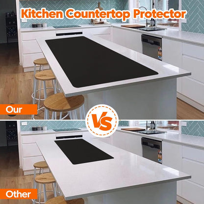 Extra Large Silicone Mat, 84”x24” Heat Resistant Mats for Countertop, Cuttable Waterproof Kitchen Counter Mat, Multipurpose Countertop Protector Mat, Silicone Mats for Kitchen Counter (Translucent)