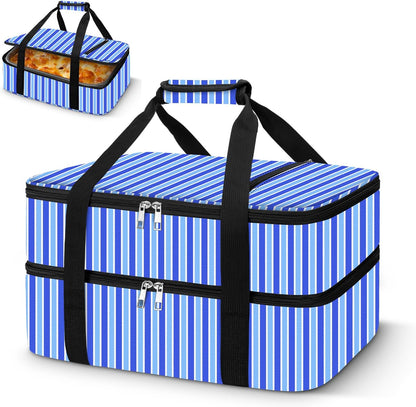 Coobiiya Insulated Casserole Carrier,Lasagna Lugger Tote Keeps Food Hot or Cold,Thermal Lunch Bag Warmer & Cooler Carrier Bag,Portable Tote Bag Fits 9" x 13" Baking Dish for Picnic and Cookout